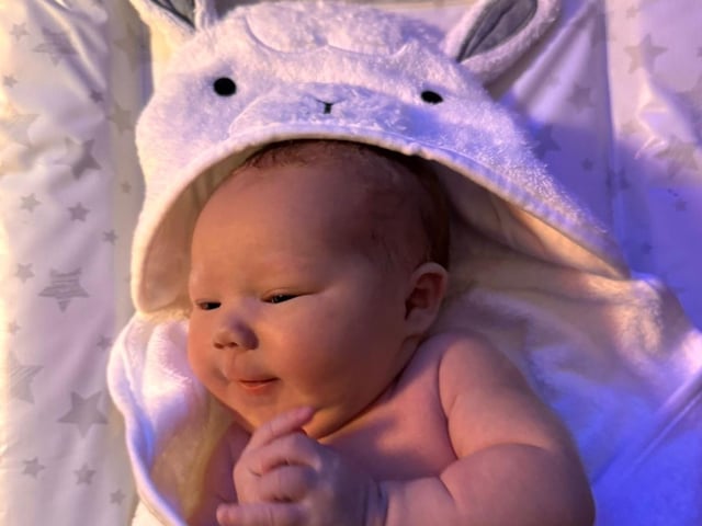 Louis born at 8.30am on January 6 at Northampton General Hospital, weighing 9lbs 7oz.