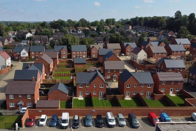 The housing development is nearing completion.