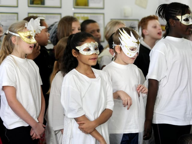 Dress Rehearsal at Eastfield Primary School, Eastfield, Northampton -  'A Christmas Carol'.