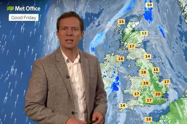 Met Office forecaster Alex Deakin says Friday will be warm — but not as warm as some headlines suggest