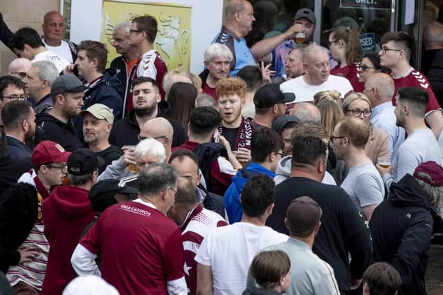 Northampton Town fans at Sixfields ahead of the playoff clash against Mansfield.