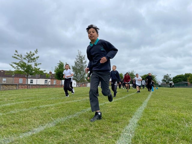Olympian and British judo athlete Nekoda Davis at Hardingstone Academy for the EMAT torch relay