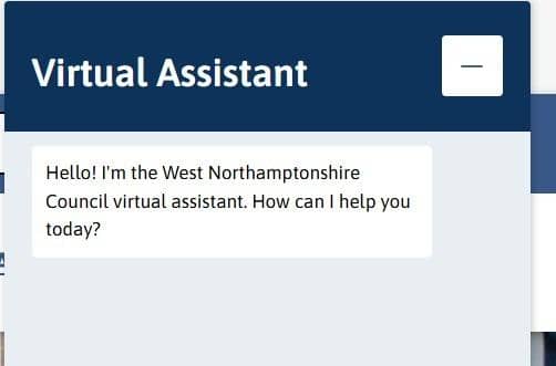 The council's new chat assistant