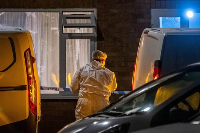 Police at the scene on Thursday. Credit: James Linsell-Clark / SWNS