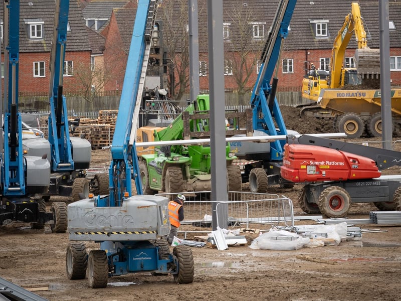 Residential properties in the background of the warehouse site