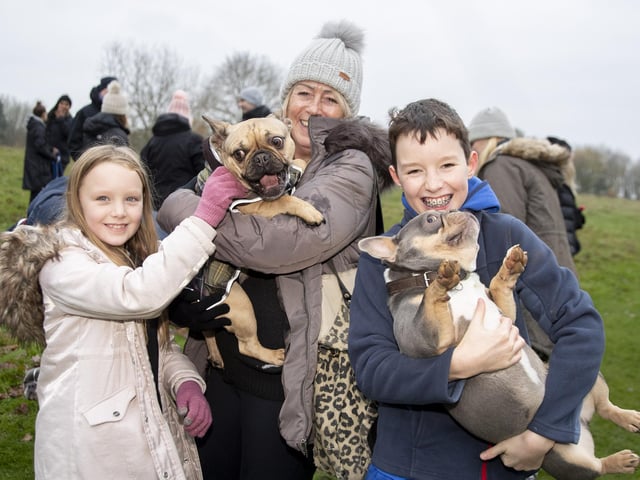 The French Bulldog Meet & Walk group’s Christmas walk at Hunsbury Hill Country Park on Sunday December 4, 2022.