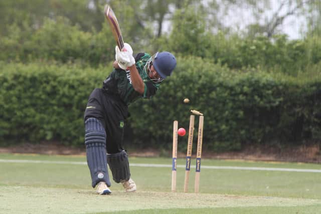 Overstone Park lose a wicket in their T20 defeat against Kisligbury Temperance (Picture: Finbarr Carroll)