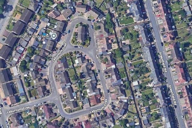 The incident happened in Laburnum Crescent.