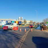 Road closures around Telford Way Industrial Estate including on Telford Way after the collision in Linnell Way this morning (January 24). This is a general view of the area taken from Telford Way.