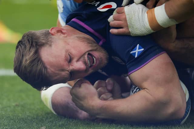 Rory Hutchinson scored for Scotland against Argentina (photo by Diego Lima / AFP via Getty Images)