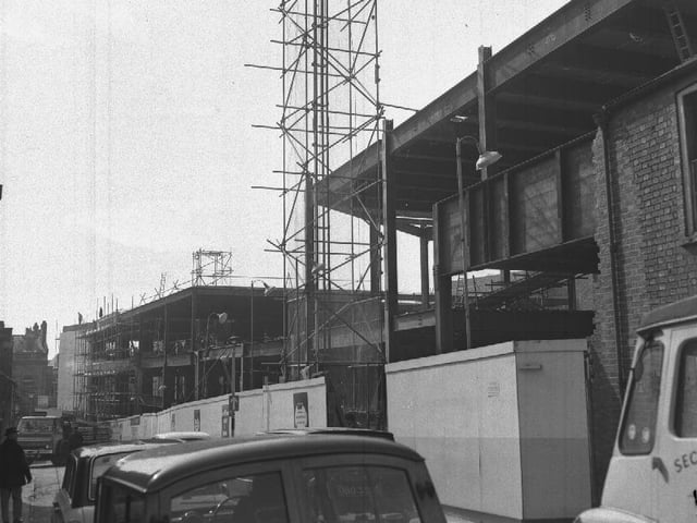 Marks and Spencer being built in Abington Street, Northampton. Shop opened in 1969.