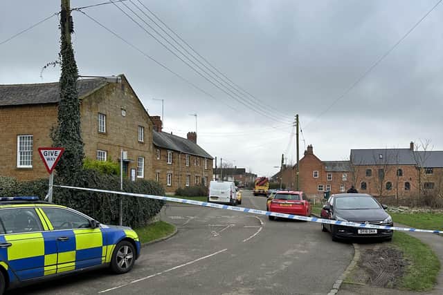 This was the scene in Willow View, Kislingbury at around 12.30pm