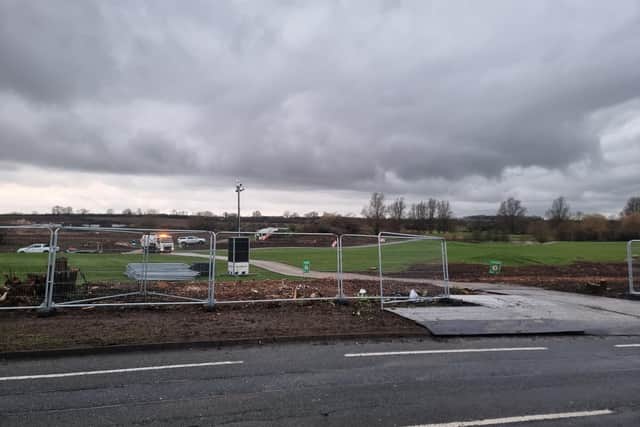 A row of trees in Rowtree Road have been cut down to make way for a new access road to Collingtree Park estate