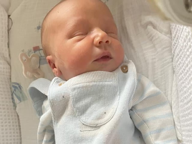 Teddy David born at 12.38pm on October 15 at Northampton General Hospital, weighing 7lbs 5oz.