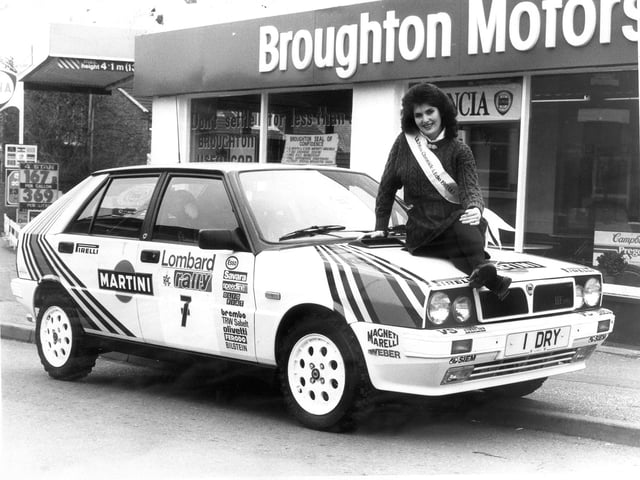 Miss Chron & Echo Laura Henderson with a Lancia