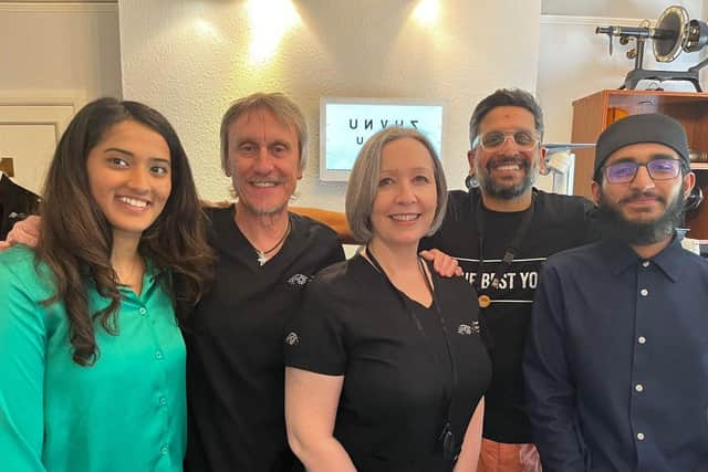 Palak Kapadia, Brian Tompkins, Debra Grant, Keyur Patel and Habeeb Rahman at TK&S Optometrists