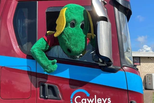NTFC Mascot Clarence is sponsored by Cawleys to deliver sessions in schools and the community