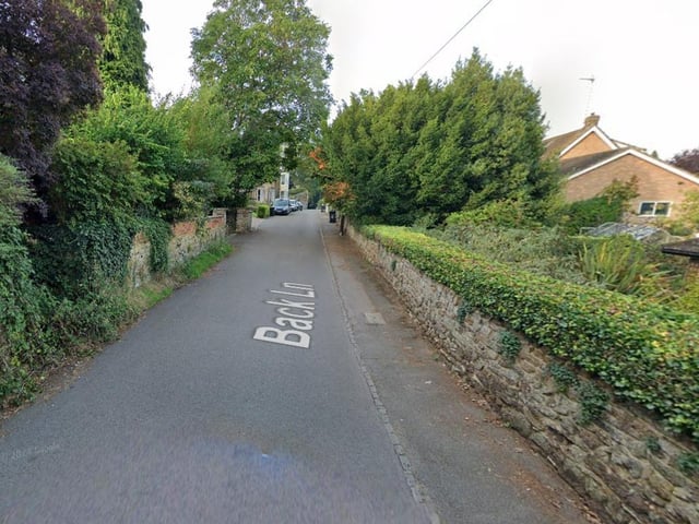 Back Lane, Hardingstone, had 16 reported offences.Credit: Google