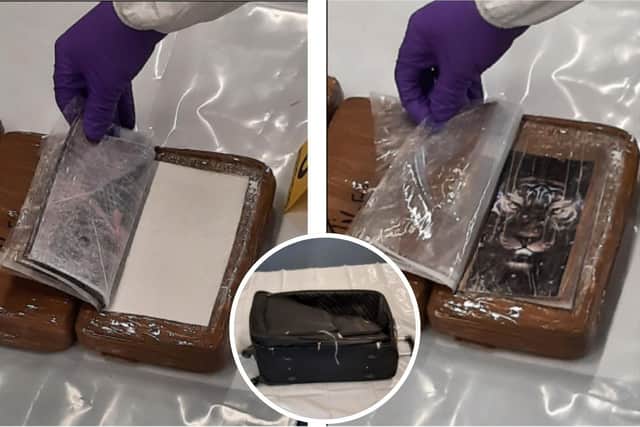 Cocaine discovered in a suitcase collected by Richard Farmer / NCA/Northants Police