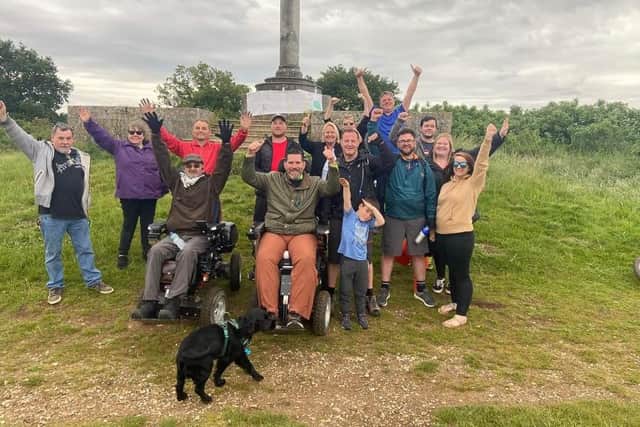 Nick Wilson and his support team after completing the Ridgeway National Trail challenge