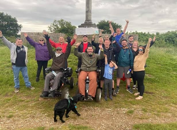 Nick Wilson and his support team after completing the Ridgeway National Trail challenge