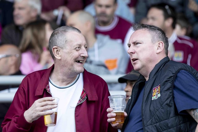 There was a relaxed atmosphere before kick-off, with fans able to enjoy a beer in their seats