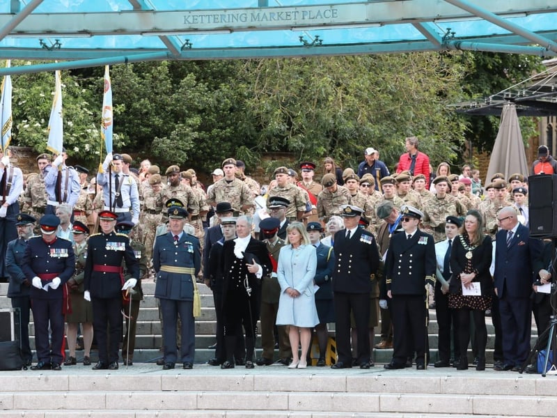 Kettering town centre: crowds line town centre to welcome The Royal Anglian Regiment for Armed Forces Day parade /National World