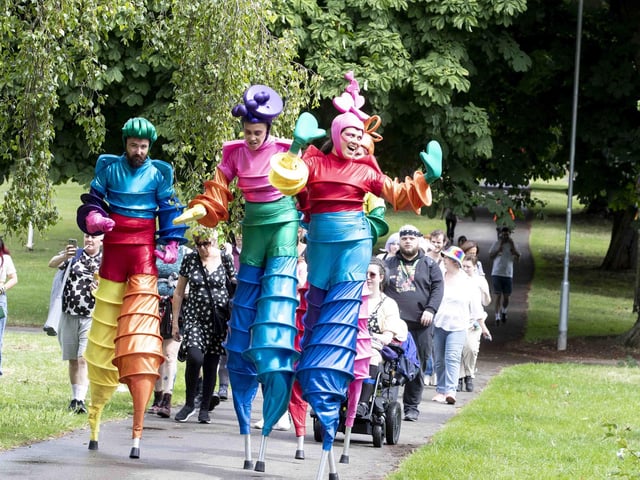 A parade made its way through the town centre before finishing at the university's Waterside campus as Northampton Pride took place on Saturday July 8, 2023.