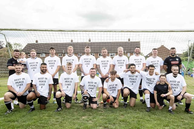 Hundreds gathered to remember 20-year-old Northampton amateur footballer Luke, who sadly died in January