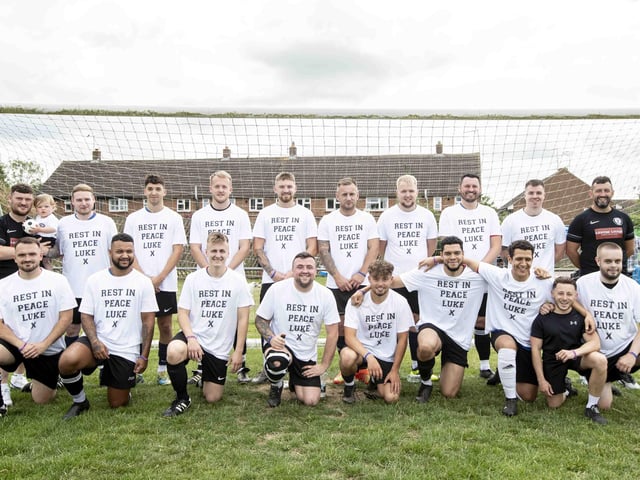 Hundreds gathered to remember 20-year-old Northampton amateur footballer Luke, who sadly died in January