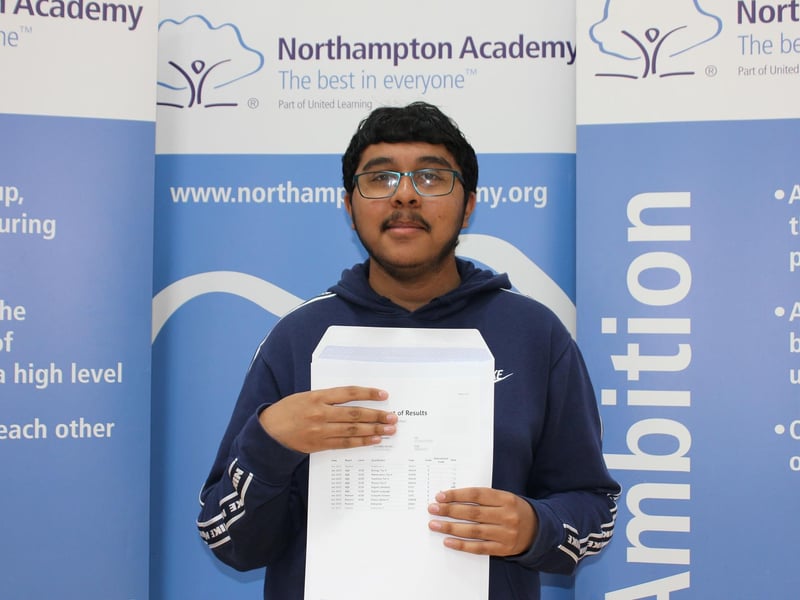 Simon from Northampton Academy collecting his GCSE results today.