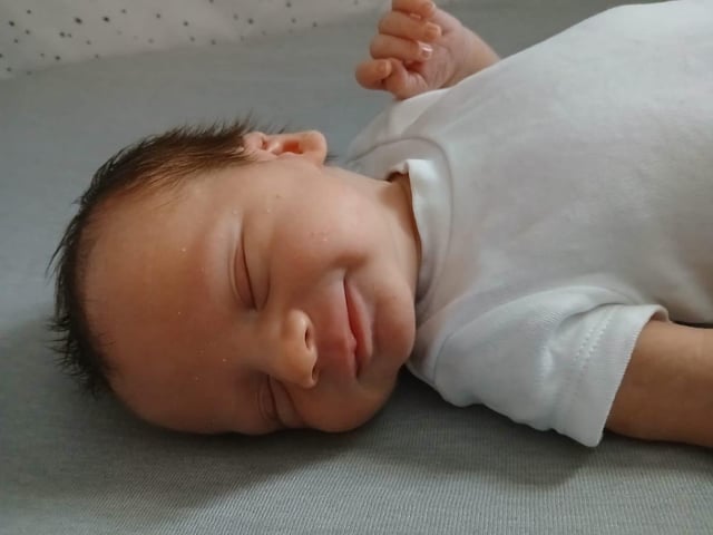 Tino Wyatt Manners Martin born at 7.30pm on July 16 at Northampton General Hospital, weighing 6lbs7oz.
