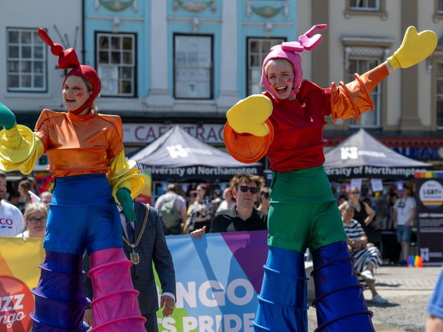 Northampton Pride 2026 in the Market Square on Saturday July 11, 2026. Photo by David Jackson