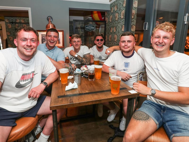 Tom Yates, Sam Court, Connor Whiting, Ed Lee, Rhys Little and Josh Cullinane at the Southsea Village
(220421-7042)
