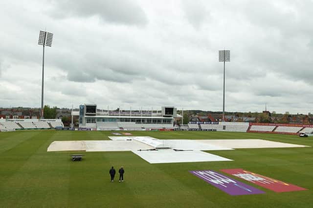 Rain caused the abandonment of day three without a ball being bowled at the County Ground