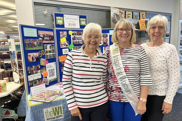Sue Hamilton President Towcester WI (middle), Anne Seckington President Brackley WI (left), Barbara Bentley WI Press Spokesman (right)