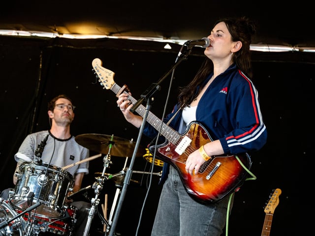 Katie Malco on stage at the Multitude Festival at the Craufurd Arms in Milton Keynes on Sunday, August 8. Photo by David Jackson.