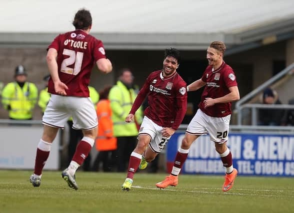 Danny Rose celebrates scoring the winning goal against Wycombe in 2016 as Cobblers clinched a club record ninth straight win. (Photo by Pete Norton/Getty Images)