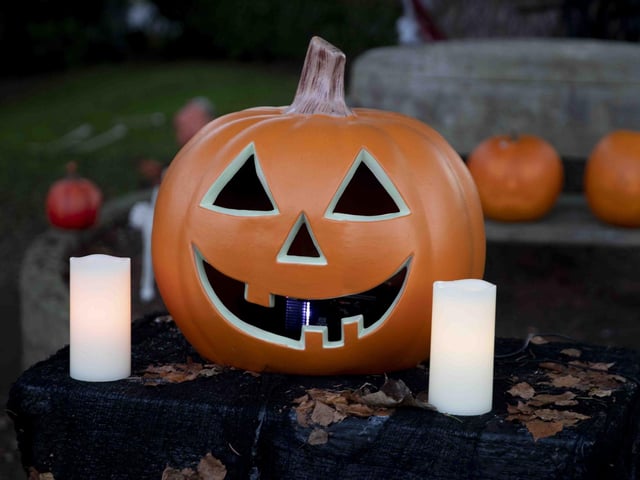 Carved pumpkins, skeletons named after staff members, a grim reaper and so much more.