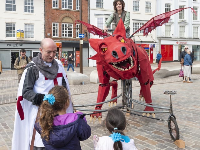 Northampton Town Council hosted a free St George's Day event on the Market Square on April 26, which included many family-friendly, fun activities.
