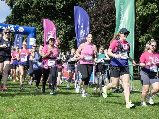 Walkers, runners and joggers completed two laps of Abington Park for the 10k Race for Life on Sunday (July 14).