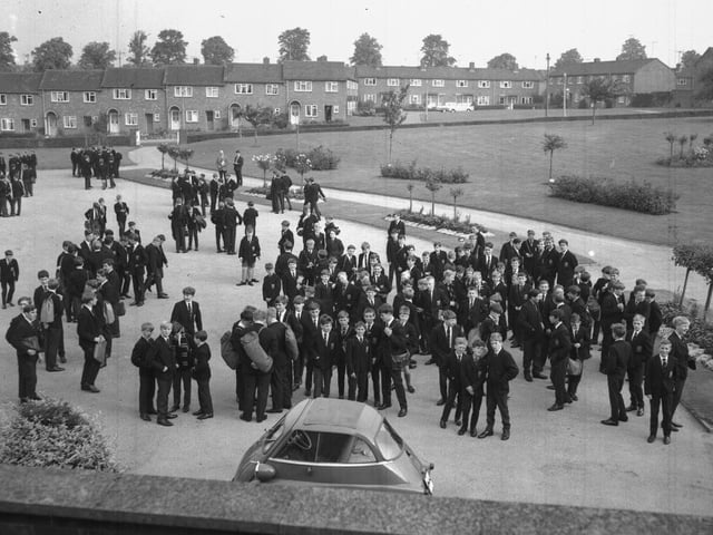 Cherry Orchard School Northampton with Bubble car in foreground
