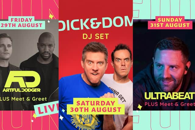 Dick and Dom are among performers headlining Billing Aquadrome's last weekend of summer event.