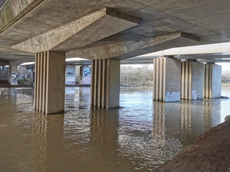 Under the bridge on the A45
