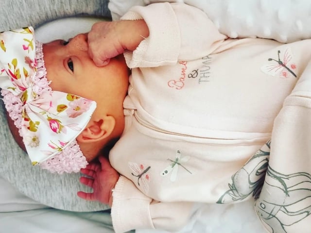 Tullulah-Rose born at 6am on August 7 at Northampton General Hospital, weighing 5lbs 12oz.