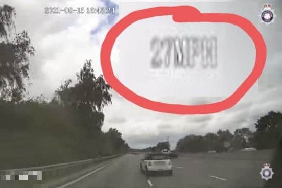 Dashcam footage showed Quan's Mini crawling along in lane two of the M1 near Northampton