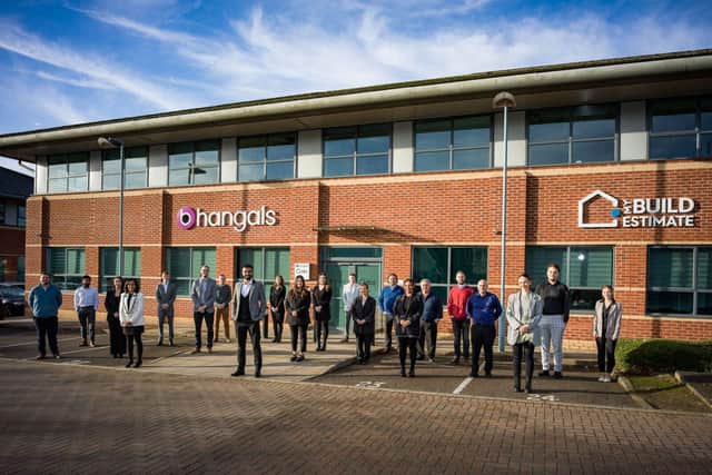 The Bhangals Construction Consultants team outside the new office in Grange Park.