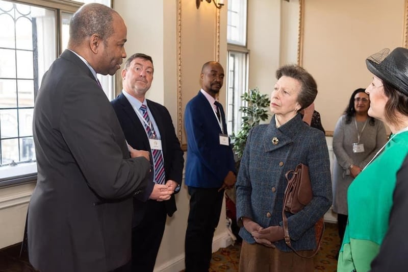 Princess Anne visited anti-knife crime group Off the Streets at the Hind Hotel in Wellingborough on Friday