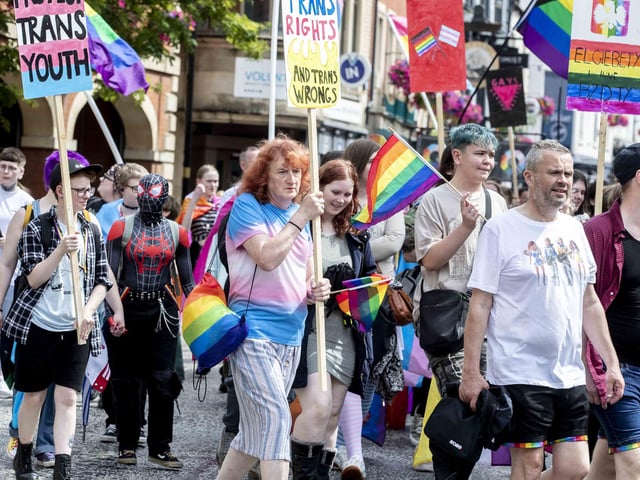A parade made its way through the town centre before finishing at the university's Waterside campus as Northampton Pride took place on Saturday July 8, 2023.