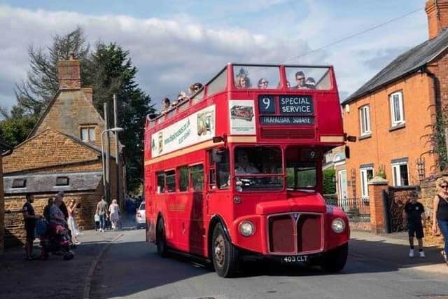 The scarecrows can be enjoyed from the heights of an open top bus that tours the village throughout the weekend. Photo: Kirsty Edmonds.